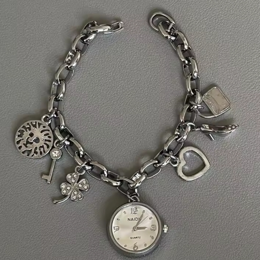 Silver Charm Bracelet Watch - Picture 5 of 6